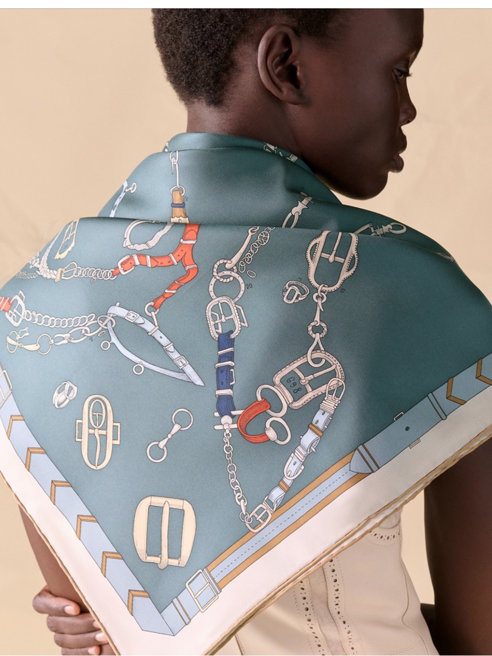 Hermes Les Chevaux Dechaines Scarf 90